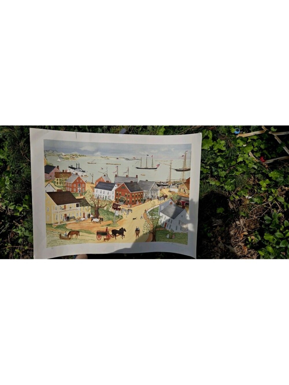 Will Moses Vintage Signed Limited Edition 21/300 Large 26X19" "Harbor Side"
